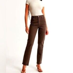 A&F Women’s 90s Straight High Rise in Brown, Size 25/0s